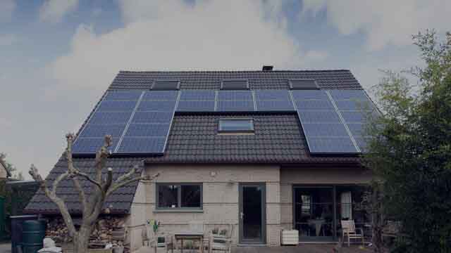 Bungalow with solar panels