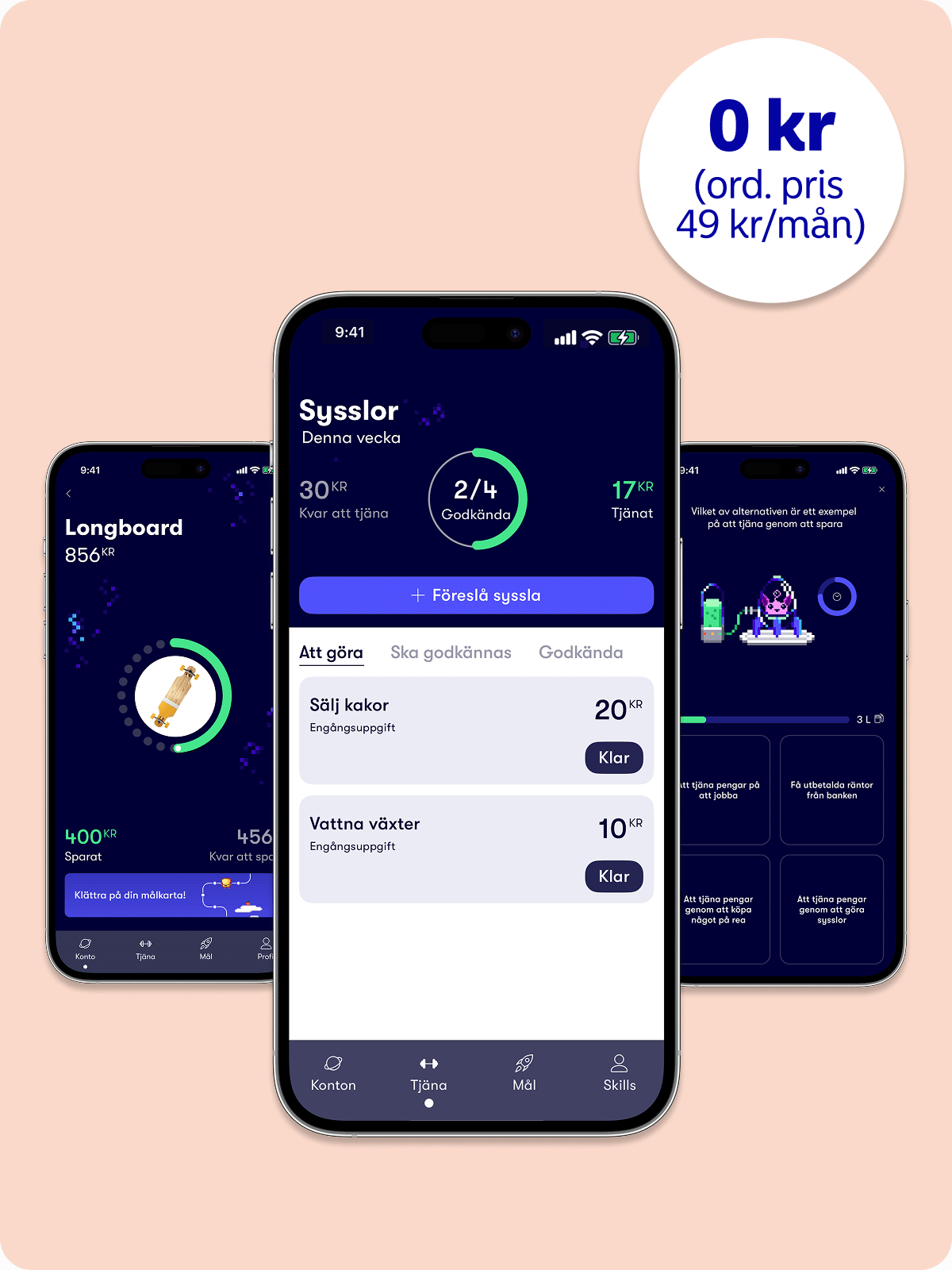 Lär ditt barn bli pengasmart med Gimi ekonomiapp och ge veckopeng i mobilen.