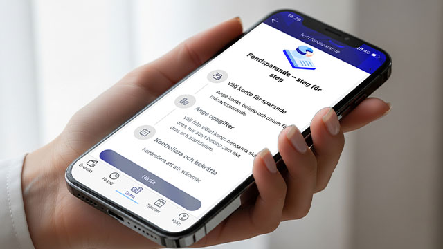 Mobile view of fund saving page in Nordea app - small